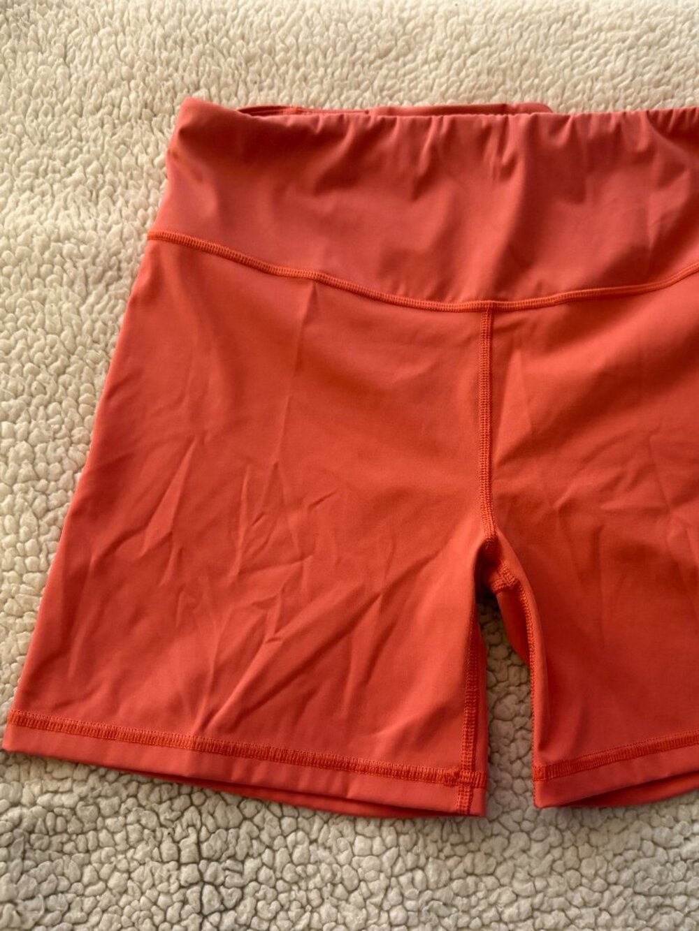 Savage X Fenty Sport Biker Shorts — Orange/Coral — Size L (US 12-14)